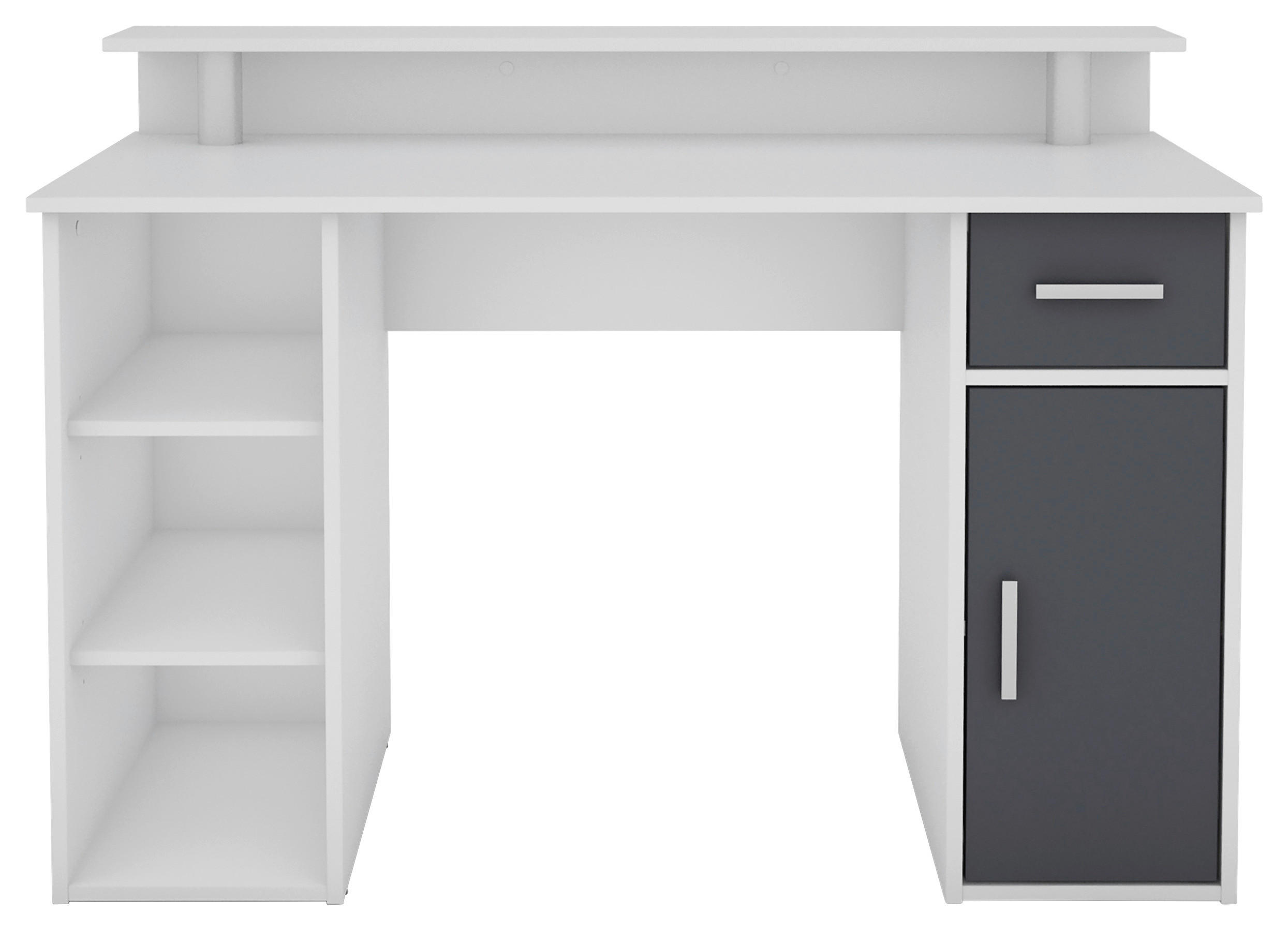 SCHREIBTISCH 120/55/88 cm  in Anthrazit, Weiß  - Anthrazit/Silberfarben, LIFESTYLE, Holzwerkstoff/Kunststoff (120/55/88cm) - MID.YOU