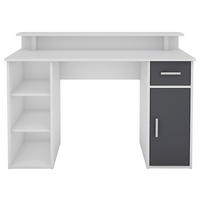 SCHREIBTISCH 120/55/88 cm  in Anthrazit, Weiß  - Anthrazit/Silberfarben, LIFESTYLE, Holzwerkstoff/Kunststoff (120/55/88cm) - MID.YOU
