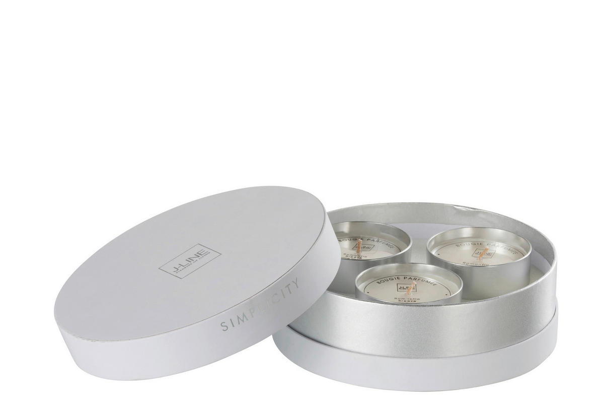 DUFTKERZE  - Silberfarben/Weiß, Basics, Naturmaterialien (16,5/16,5/6,5cm)