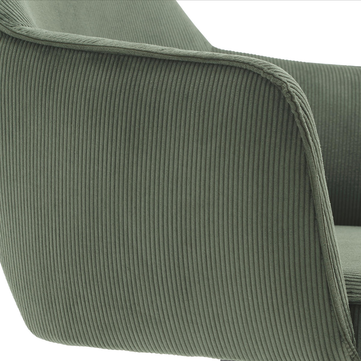 ARMLEHNSTUHL  in Eisen Cord  - Schwarz/Olivgrün, MODERN, Textil/Metall (61/85/61cm) - Livetastic