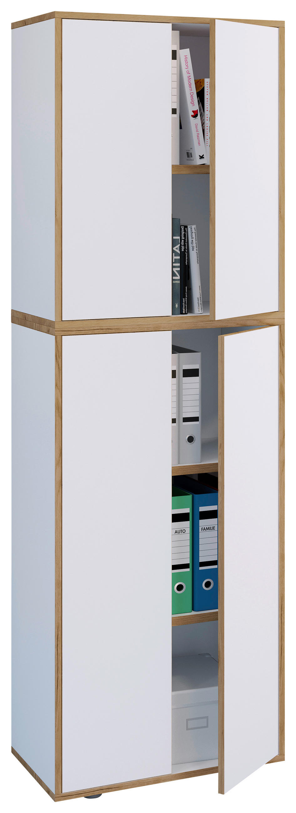 AKTENSCHRANK 60/183/33 cm  - Honigeiche/Weiss, Design, Holzwerkstoff (60/183/33cm) - MID.YOU