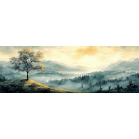 GLASBILD Landschaft & Natur, Bäume  - Multicolor, Basics, Glas (33/98/1.40cm) - Euroart