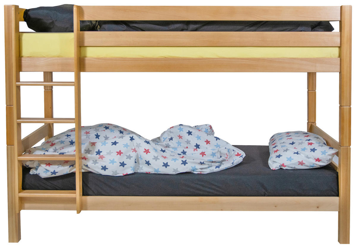 POSCHODOVÁ POSTEĽ 90/200 cm, farba buka - farba buka, Konventionell, drevo (90/200cm) - Linea Natura