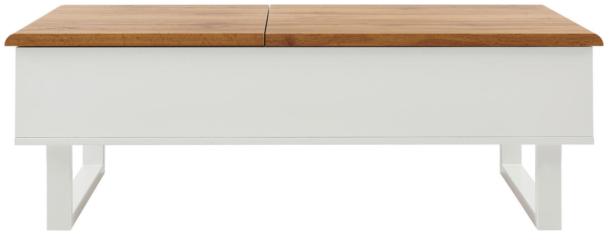 DOHÁNYZÓASZTAL fém, faalapú anyag 120/60/40-65 cm   - tölgyfa/fehér, Design, faalapú anyag/fém (120/60/40-65cm) - Livetastic
