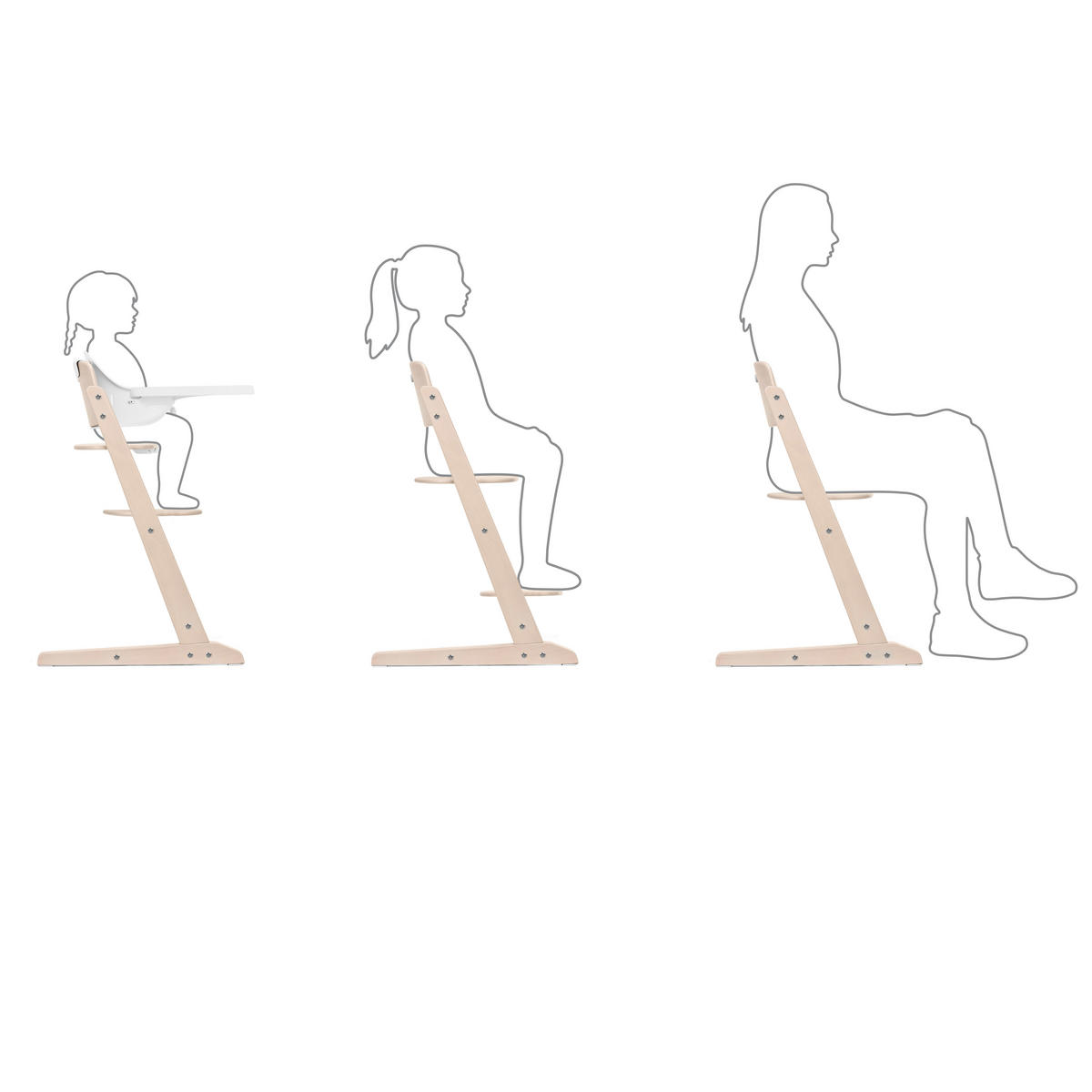 HOCHSTUHL-SET Iris 3 in 1 Beige All Natural  - Beige, Basics, Holz (58/48/84cm) - cybex GOLD