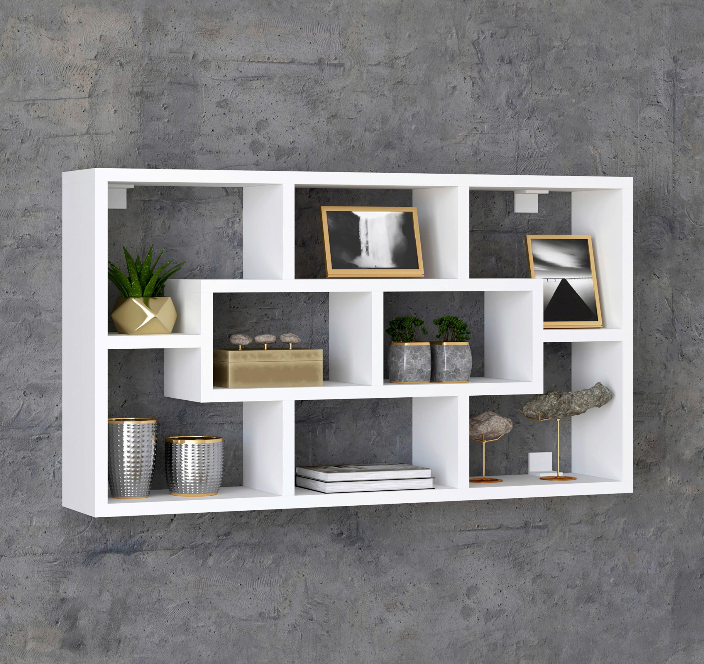 WANDREGAL 85/48/16 cm  - Weiß, MODERN, Holzwerkstoff (85/48/16cm) - MID.YOU