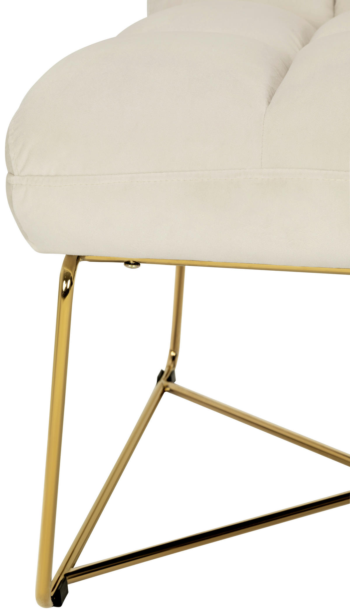 STUHL - Goldfarben/Naturfarben, Design, Textil/Metall (84/85/61cm) - MID.YOU