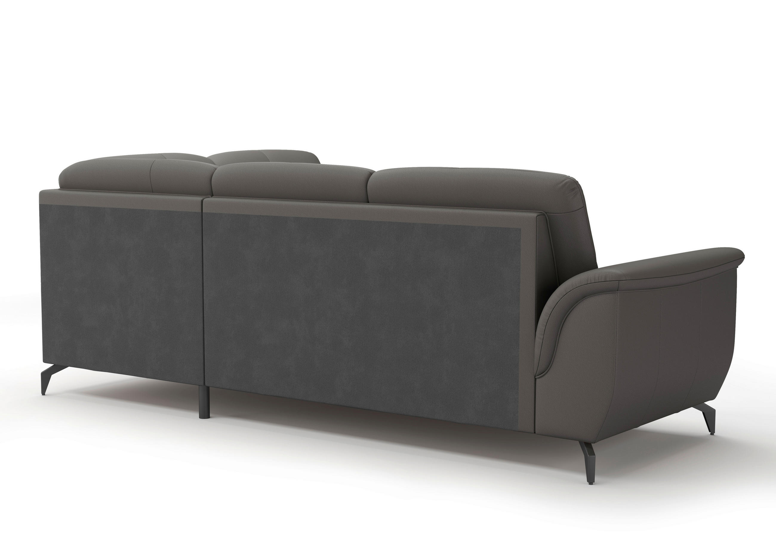 ECKSOFA in Vliesstoff Kombination Echtleder/Stoff Anthrazit  244/212 cm  - Anthrazit/Schwarz, MODERN, Leder/Textil (244/212cm) - Sit & More