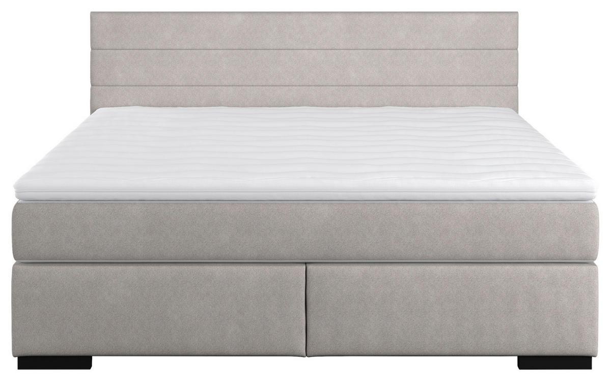BOXBETT 180/200 cm  in Silberfarben  - Silberfarben/Schwarz, KONVENTIONELL, Holz/Holzwerkstoff (180/200cm) - MID.YOU
