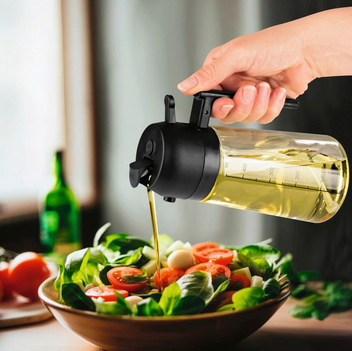 ÖLSPRÜHER - Transparent/Schwarz, Basics, Glas/Kunststoff - GOURMETMAXX