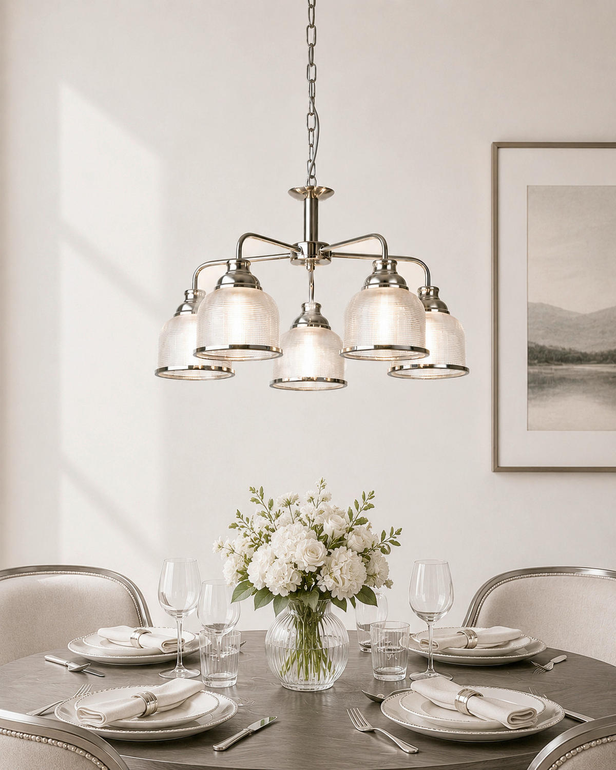 HÄNGELEUCHTE Bistro II 58/120/58 cm  - Klar/Silberfarben, KONVENTIONELL, Glas/Metall (58/120/58cm)