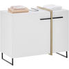WASCHBECKENUNTERSCHRANK 80/64/41 cm  - Eichefarben/Schwarz, LIFESTYLE, Holzwerkstoff/Kunststoff (80/64/41cm) - home24