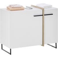 WASCHBECKENUNTERSCHRANK 80/64/41 cm  - Eichefarben/Schwarz, LIFESTYLE, Holzwerkstoff/Kunststoff (80/64/41cm) - home24