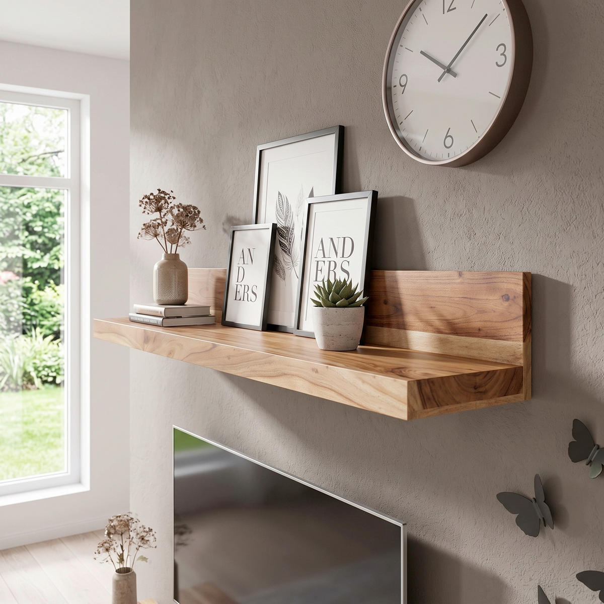WANDREGAL 160/17/24 cm  - Akaziefarben, Modern, Holz (160/17/24cm) - MID.YOU