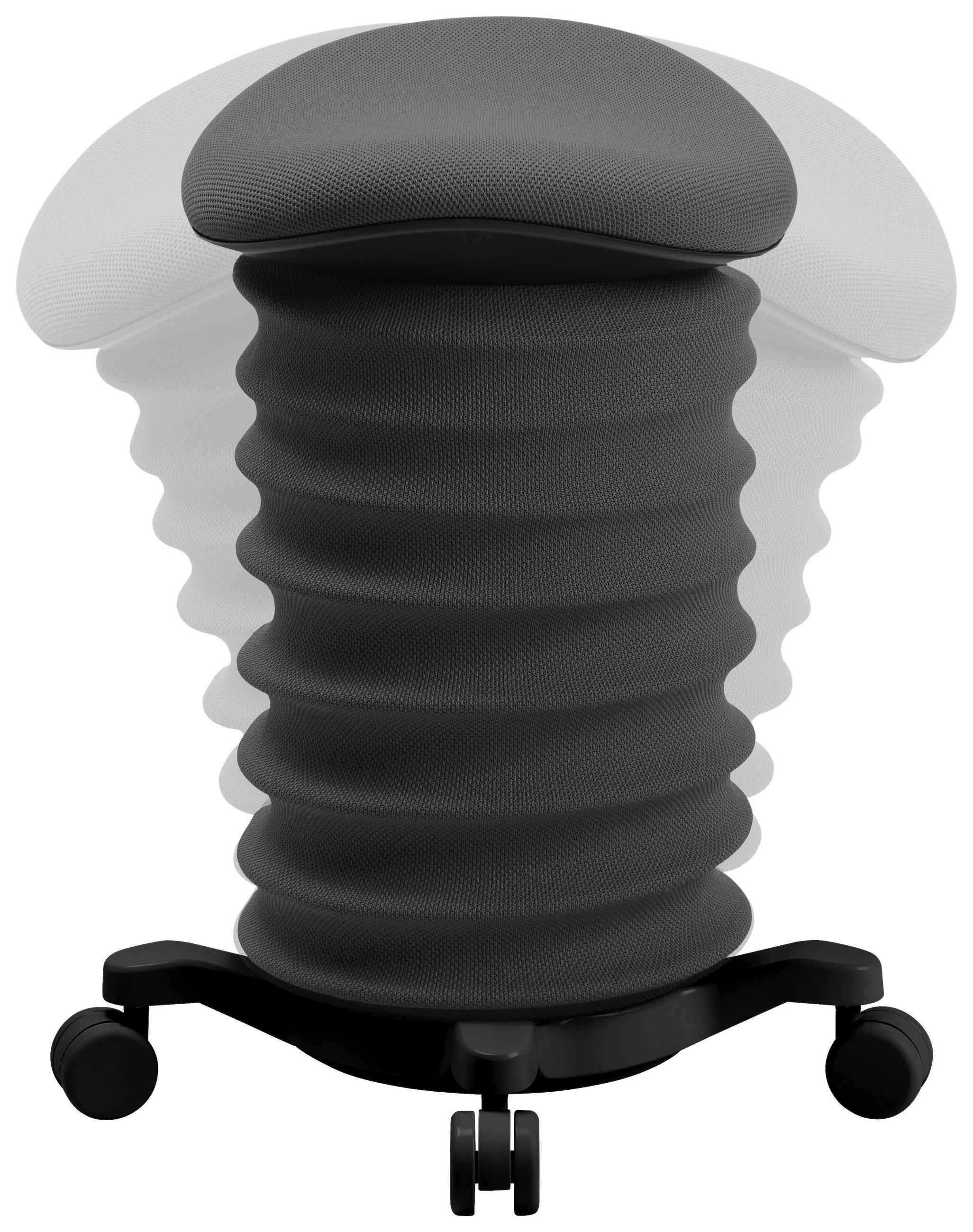 BÜROHOCKER 37,5/58-70/36 cm  - Dunkelgrau/Schwarz, Design, Kunststoff/Textil (37,5/58-70/36cm) - Topstar