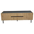 LOWBOARD LINO in 150/50/40 cm - Eichefarben/Schwarz, Design, Holzwerkstoff/Metall (150/50/40cm) - Xora