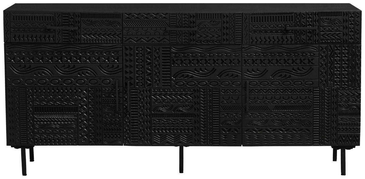 SIDEBOARD  170/80/40 cm 3 Schublade(n)  - Schwarz, LIFESTYLE, Holz/Metall (170/80/40cm) - Landscape