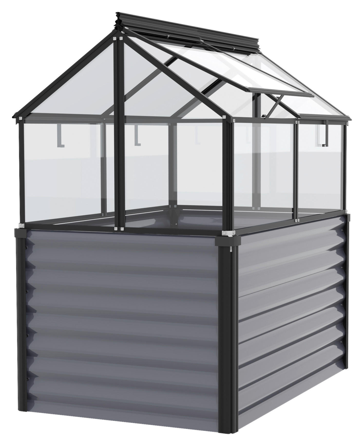 Hochbeet mit Frühbeetaufsatz Gaia Jumbo Esg 83x135,1x121,6