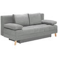 SCHLAFSOFA in Webstoff Hellgrau  - Hellgrau/Naturfarben, KONVENTIONELL, Holz/Textil (195/90/90cm) - Cantus