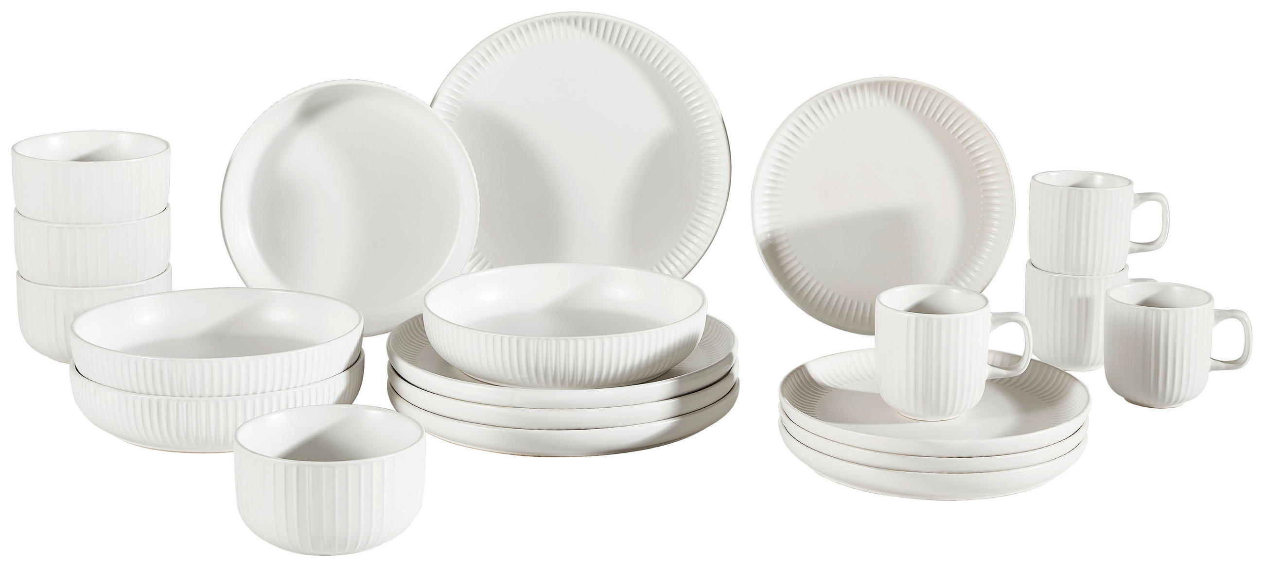 KOMBISERVICE Weiß TIMELESS 20-teilig 4 Personen  - Weiß, Trend, Keramik - Novel