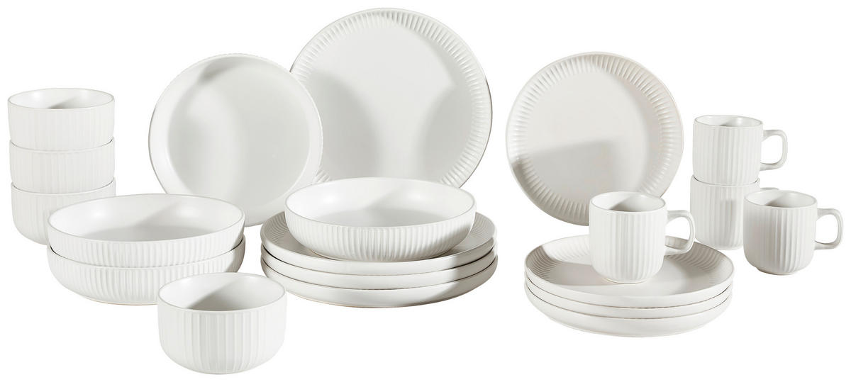 KOMBISERVICE TIMELESS 20-teilig  - Weiss, Trend, Keramik - Novel