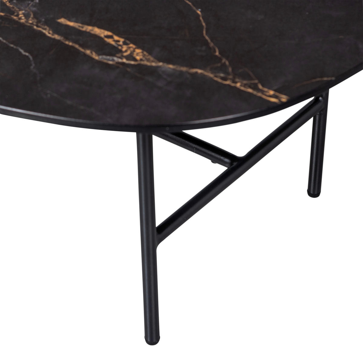 COUCHTISCH Vajen 80/60/34 cm organisch Schwarz  - Schwarz, Design, Keramik/Metall (80/60/34cm) - Livetastic