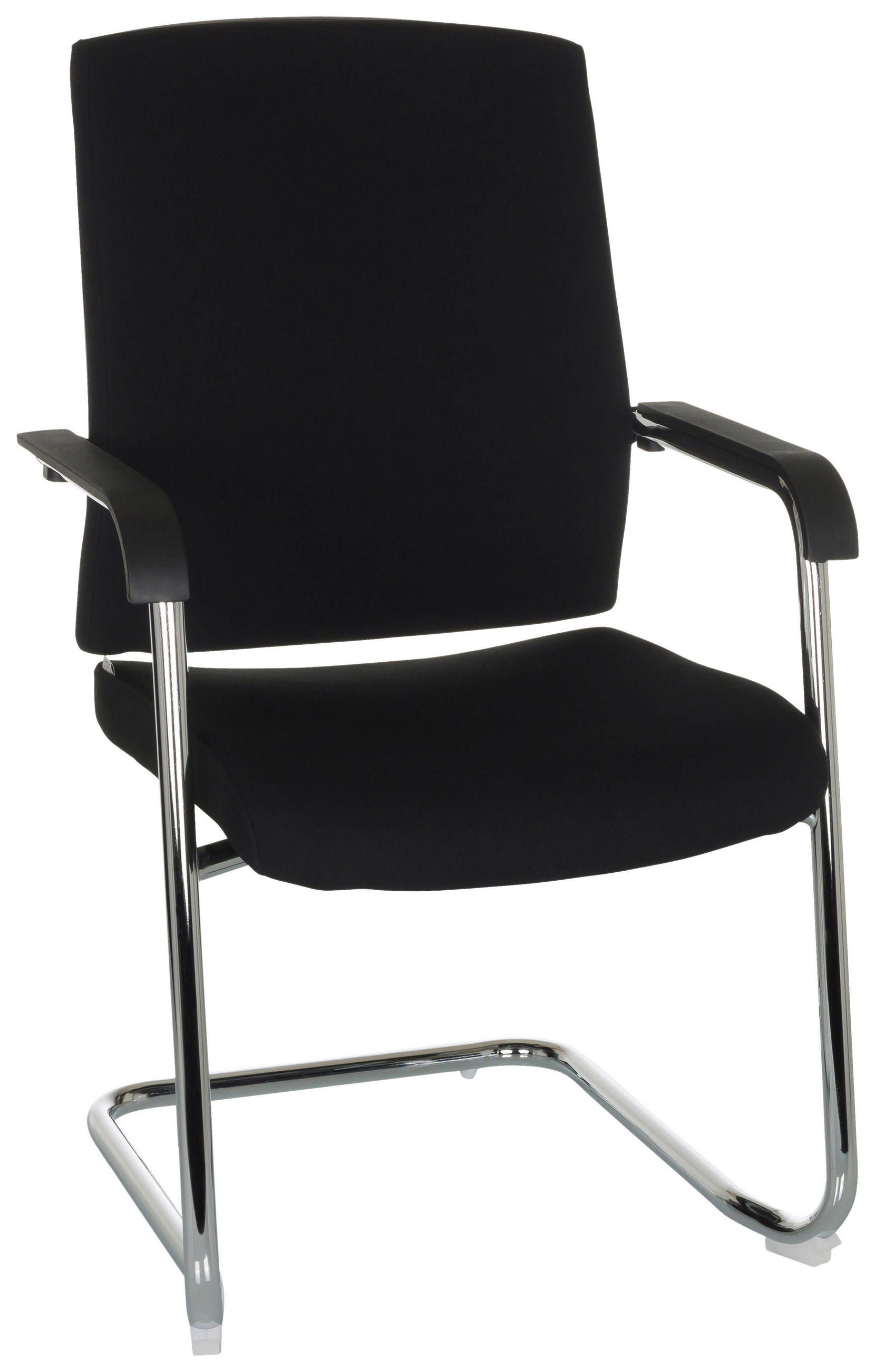 BESUCHERSTUHL Schwarz  - Silberfarben/Schwarz, Basics, Textil/Metall (59/96/61cm) - MID.YOU