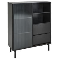 Highboard Nordic  in 100/120/40 cm  - Schwarz, Design, Glas/Holz (100/120/40cm) - MID.YOU