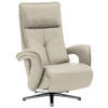 RELAXSESSEL in Leder Ecru  - Chromfarben/Ecru, Design, Leder/Metall (77/110/87cm) - Valdera