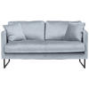 2-SITZER-SOFA Samt Grau, Silberfarben  - Silberfarben/Schwarz, Design, Textil/Metall (150/78/84cm) - Carryhome
