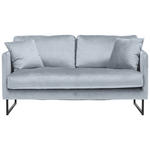 2-SITZER-SOFA Samt Grau, Silberfarben  - Silberfarben/Schwarz, Design, Textil/Metall (150/78/84cm) - Carryhome
