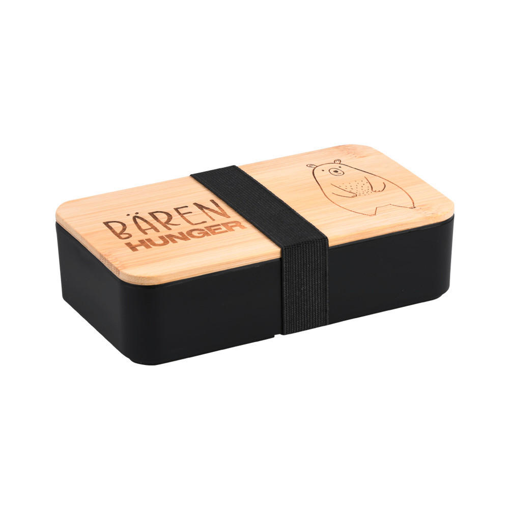 LUNCHBOX  - Schwarz/Naturfarben, Basics, Naturmaterialien/Kunststoff (18.5/5/10.5cm) - Kesper