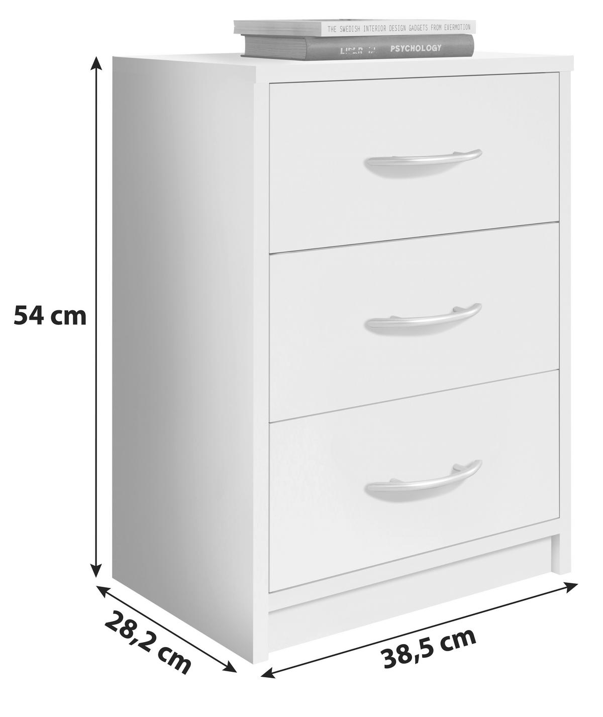 NACHTTISCH 38,5/54/28,2 cm  Graphitfarben  - Graphitfarben, Basics (38,5/54/28,2cm) - P & B