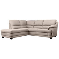 ECKSOFA 225/245 cm  in Lederlook Sandfarben Rücken echt  225/245 cm  - Sandfarben, Design, Kunststoff/Textil (225/245cm) - Livetastic