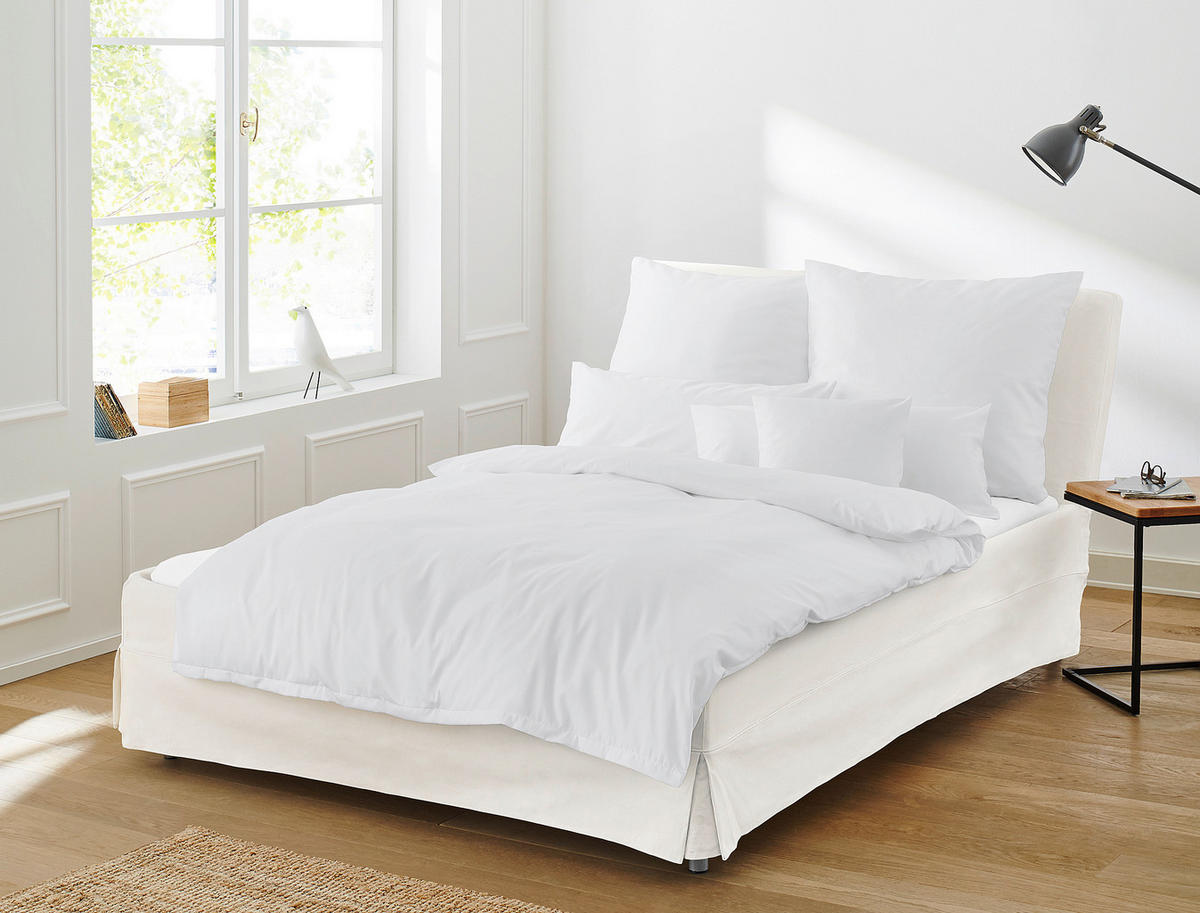 BETTWÄSCHE Makosatin 155/220 cm  - Weiß, KONVENTIONELL, Textil (155/220cm) - Irisette