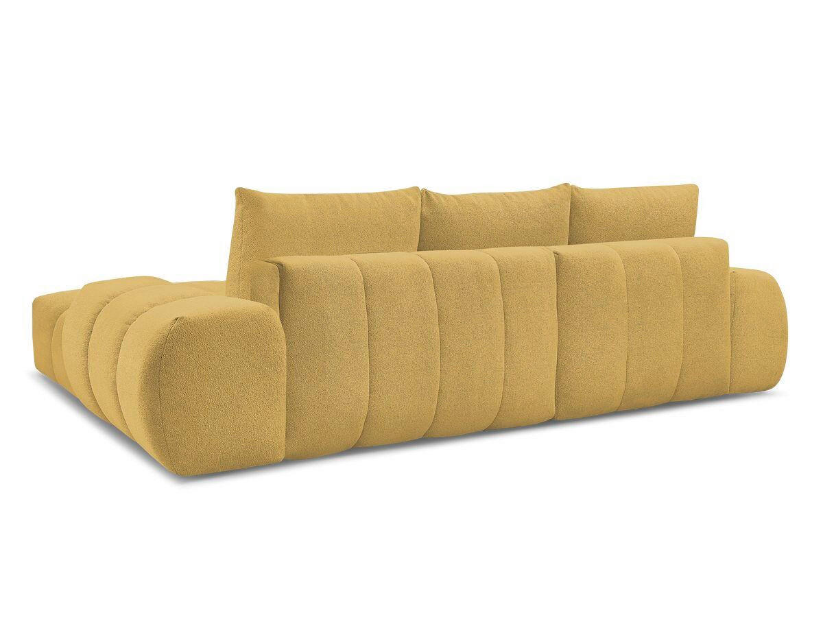 ECKSCHLAFSOFA EVEREST  mit Rücken echt, Armteil links, Armteil rechts Flachgewebe Gelb  - Gelb/Schwarz, MODERN, Kunststoff/Textil (318/180cm) - Livetastic