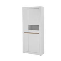VITRINE  in Weiß, Eichefarben - Eichefarben/Weiß, Design, Holzwerkstoff (85/198/35cm) - MID.YOU