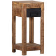 BEISTELLTISCH 27,5/27,5/60 cm Mangoholz massiv Braun, Schwarz quadratisch  - Schwarz/Braun, LIFESTYLE, Holz (27,5/27,5/60cm) - Landscape