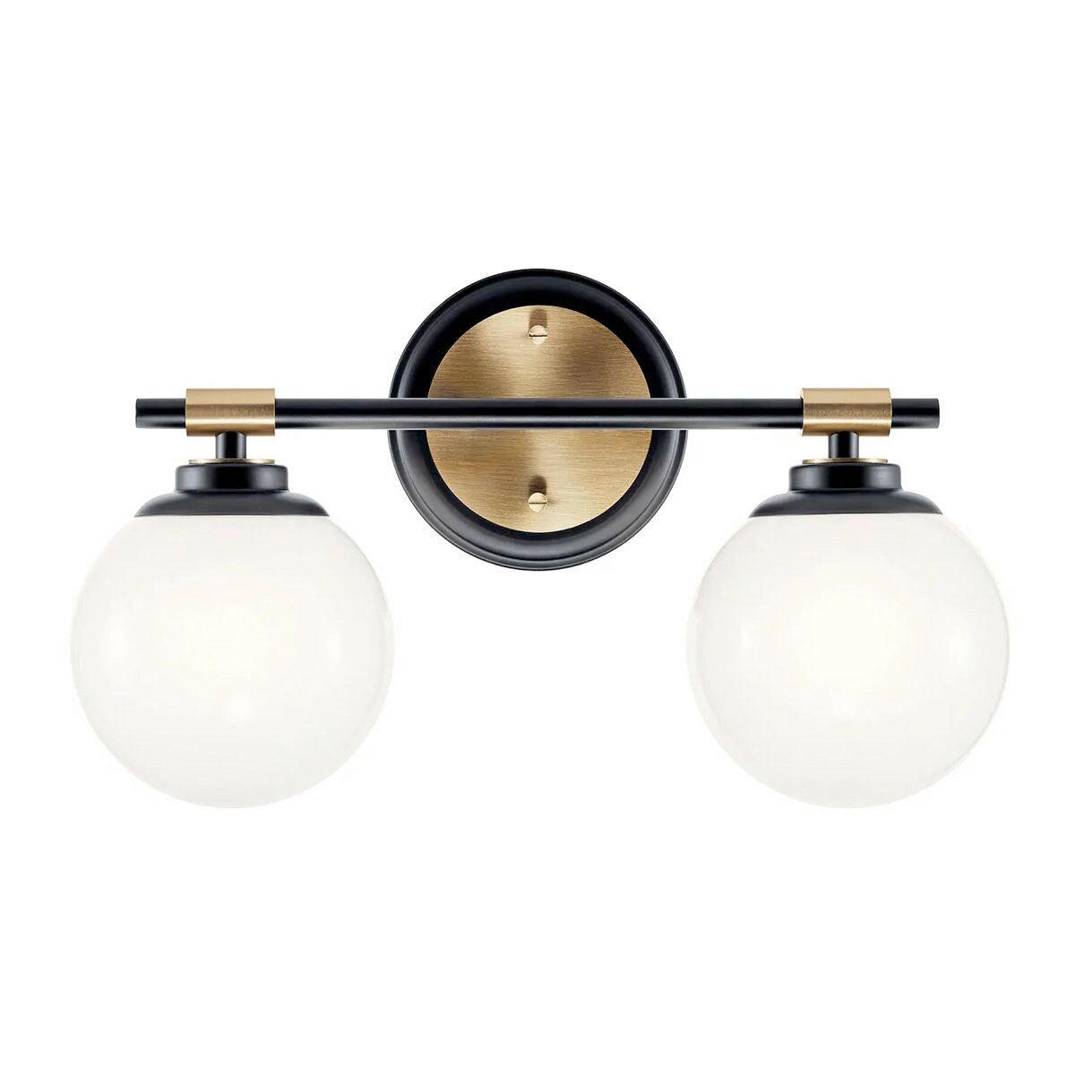 BADEZIMMER-WANDLEUCHTE - Champagner/Schwarz, Konventionell, Glas/Metall (22,2/37,3/16.6cm) - Elstead Lighting