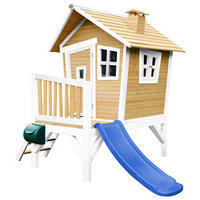 SPIELHAUS 264/203/177 cm  - Blau/Braun, KONVENTIONELL, Holz/Kunststoff (264/203/177cm) - Ambia Garden