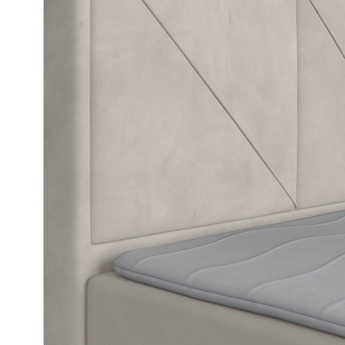 BOXSPRINGBETT 180/200 cm  in Creme  - Hellgrau/Creme, MODERN, Holzwerkstoff/Kunststoff (180/200cm) - MID.YOU