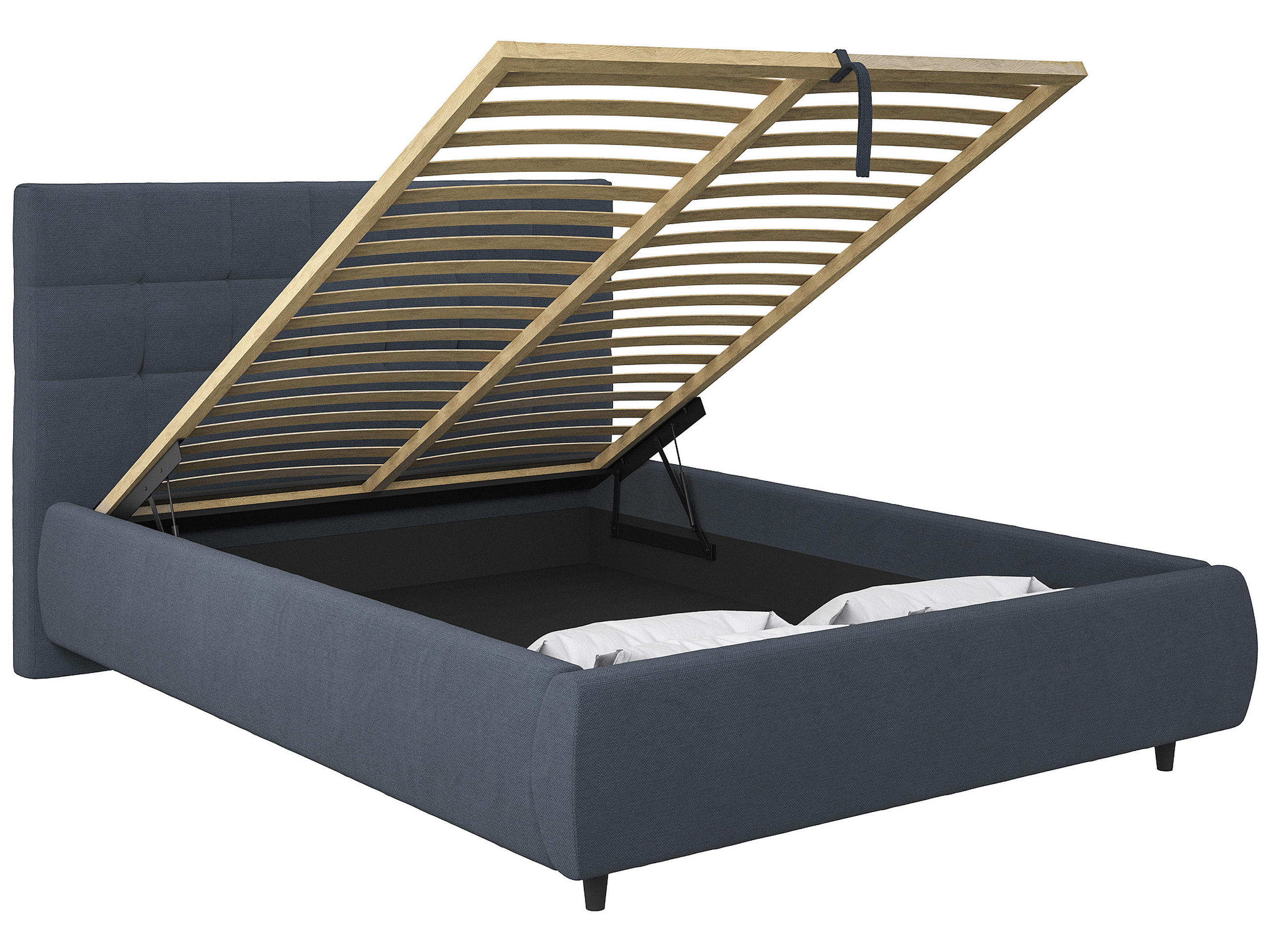 POLSTERBETT Lattenrost, Bettkasten 140/200 cm  in Anthrazit  - Birkefarben/Anthrazit, KONVENTIONELL, Holz/Textil (140/200cm) - Boxxx