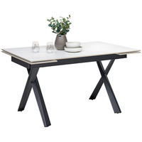 MATBORD svart, vit rektangulär  utdragbar  - vit/svart, Design, metall/keramik (140-200/90/76cm) - Hom`in