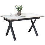 ESSTISCH in Metall, Keramik 140-200/90/76 cm  - Schwarz/Weiß, Design, Keramik/Metall (140-200/90/76cm) - Hom`in