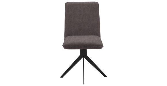 STUHL Webstoff Schwarz, Dunkelbraun - Dunkelbraun/Schwarz, Design, Textil/Metall (46,5/87/64cm) - Voleo