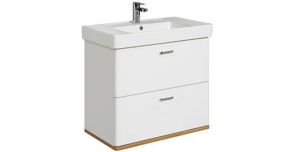 WASCHTISCHUNTERSCHRANK 75/65/44 cm - Chromfarben/Eichefarben, KONVENTIONELL, Holzwerkstoff (75/65/44cm) - Xora