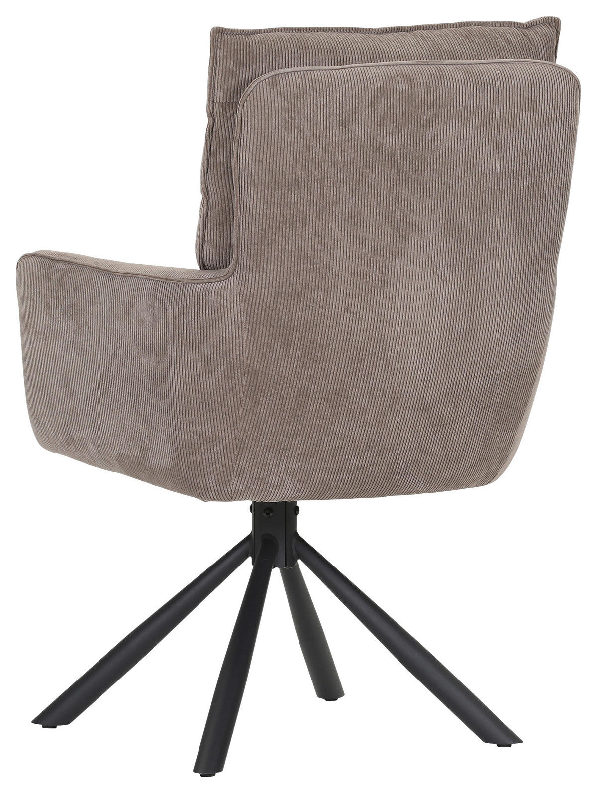 ARMLEHNSTUHL  Stoffauswahl, Sitzfläche 360° drehbar, automatische Rückholfunktion Cord  - Schwarz/Braun, Design, Textil/Metall (60/95/62cm) - Novel