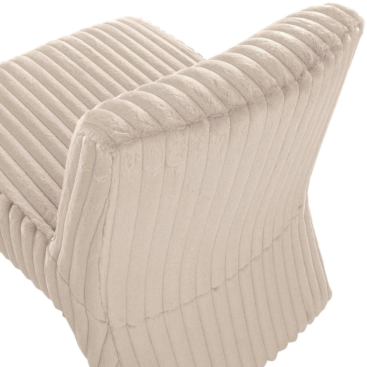 SESSEL in Cord Creme  - Creme/Schwarz, Konventionell, Kunststoff/Textil (68/72/89cm) - MID.YOU