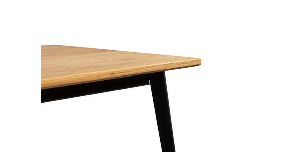 ESSTISCH rechteckig Eichefarben, Schwarz - Eichefarben/Schwarz, Basics, Holzwerkstoff/Metall (160/90/76cm) - Carryhome