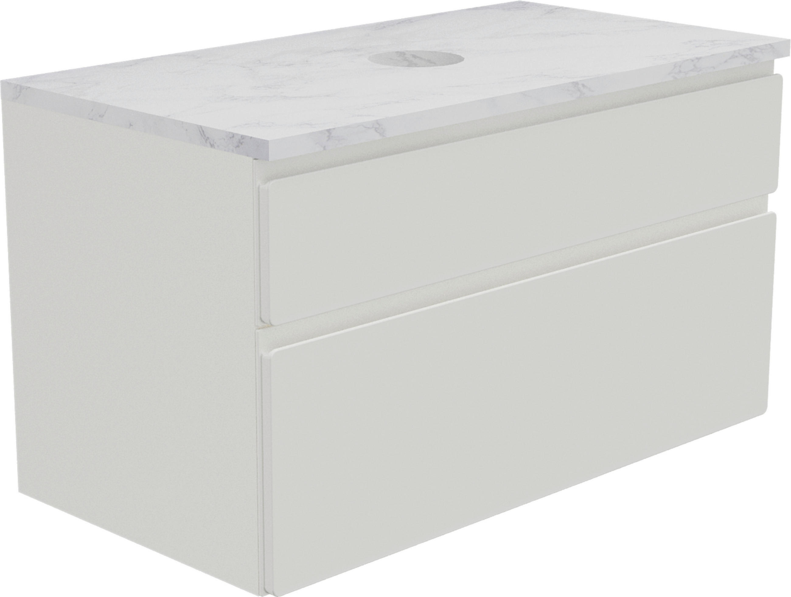Welnova Waschbeckenunterschrank Nika Creme, Weiß 90x55x47 cm